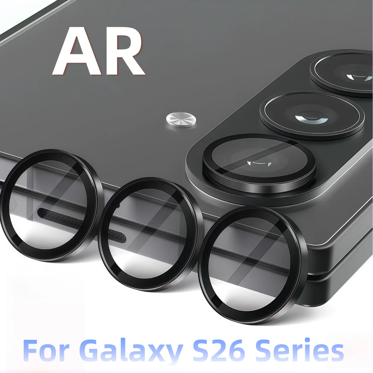 

For Galaxy S26 S26Plus S26Ultra AR Anti-Fog Original Color Rear Camera Tempered Glass Protective Film Silvery Black
