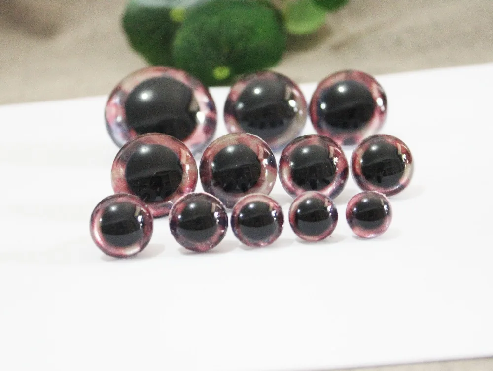 50pcs/lot new unique 13mm--40mm round clear safety animal toy eyes +new glitter fabric+ washer for diy doll findings--02