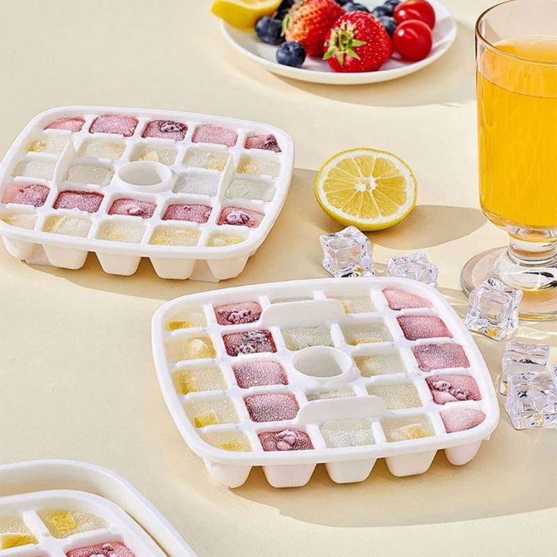 Convenient Ice Tray with Lid and Container Press and Store Ice Moulds for Cold Beverages Practical Kitchenwares Tool