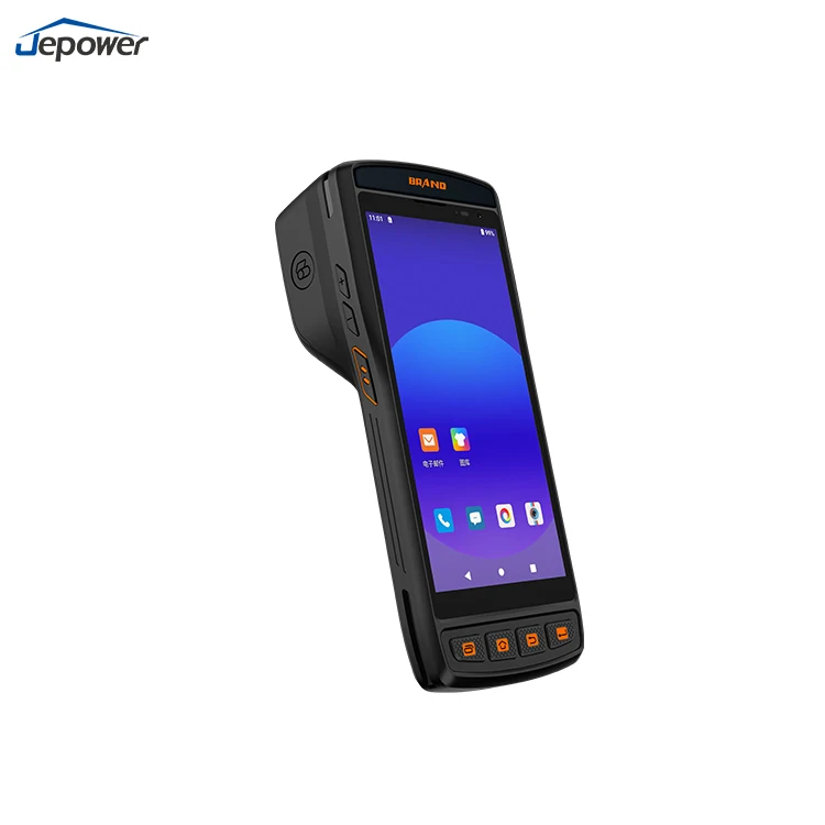 Android Rugged Handheld PDA Thermal Printer Mobile POS Terminal Barcode Scanner RFID for Parking Ticketting Warehousing