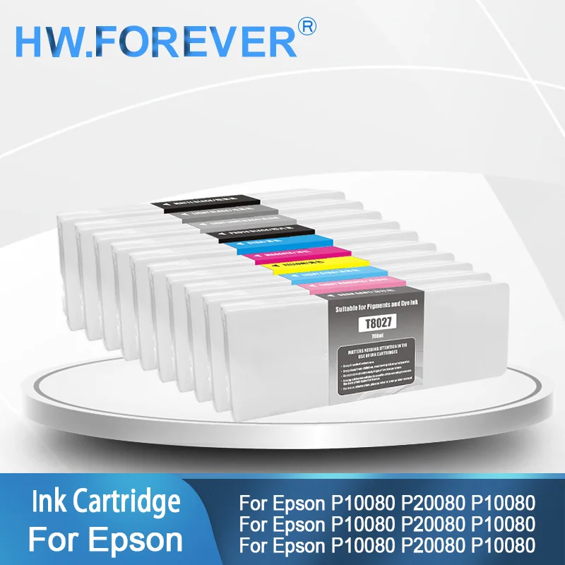 

T8020-T8029 Совместимый картридж с пигментными чернилами для принтеров Epson P10080 P20080, картридж 700 мл T8021 T8023