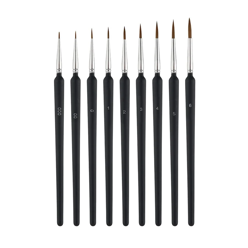 

9Pcs Fine Detail Paint Brush, Miniature Detail Paint Brushes with 9 Sizes for Watercolor Painting Acrylic Drawing