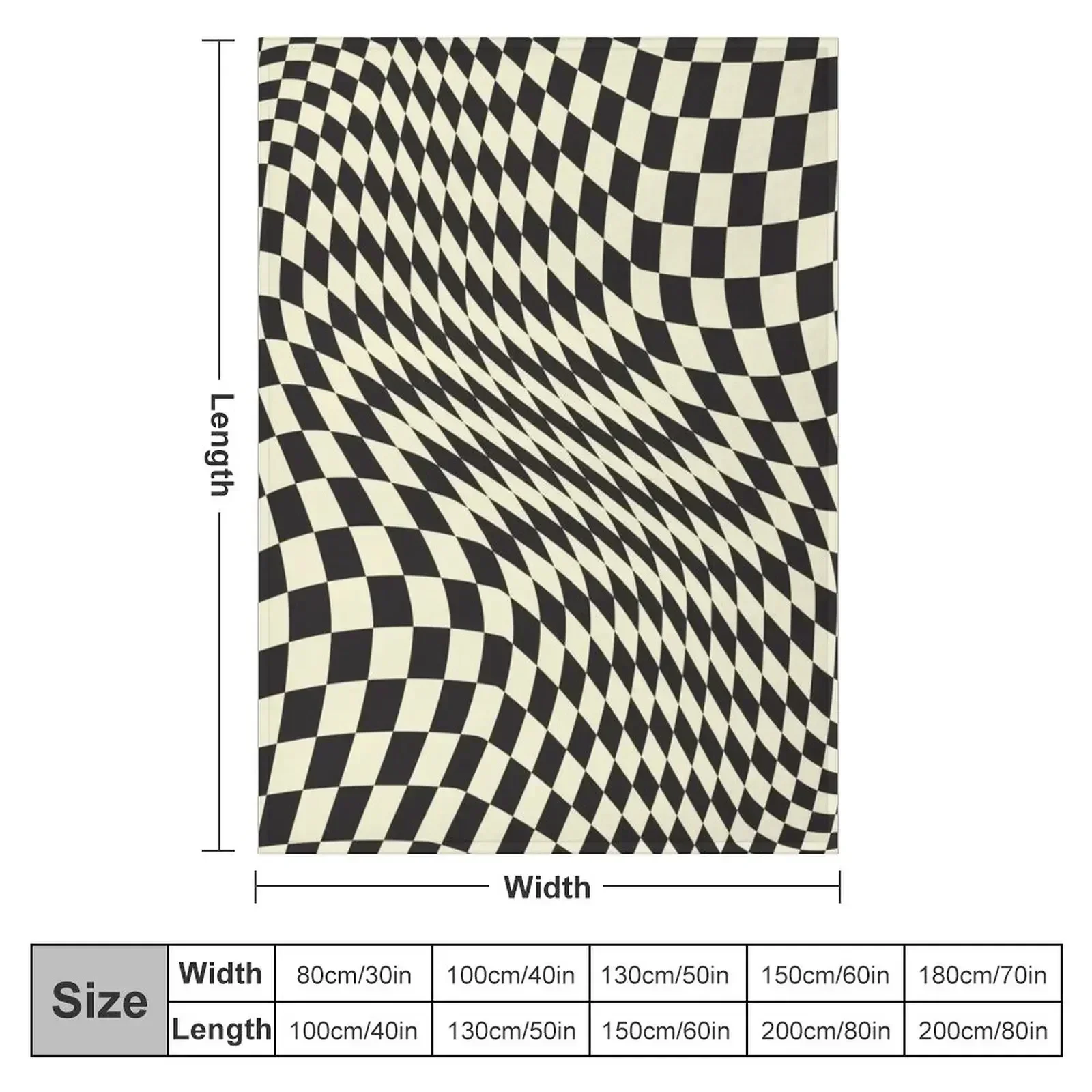 LSG Distorted Checkered Throw Blanket couch cozy soft plush fuzzy picnic outdoor blanket