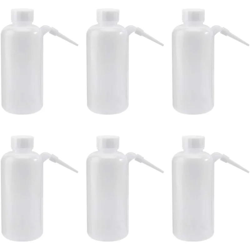 6 Pack 500ml/17oz Wash Bottle Scientific Wide Mouth Unitary Tattoo Wash Bottle Squirt Bottle for Plant Flower Succulent Watering