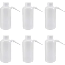 6 Pack 500ml/17oz Wash Bottle Scientific Wide Mouth Unitary Tattoo Wash Bottle Squirt Bottle for Plant Flower Succulent Watering