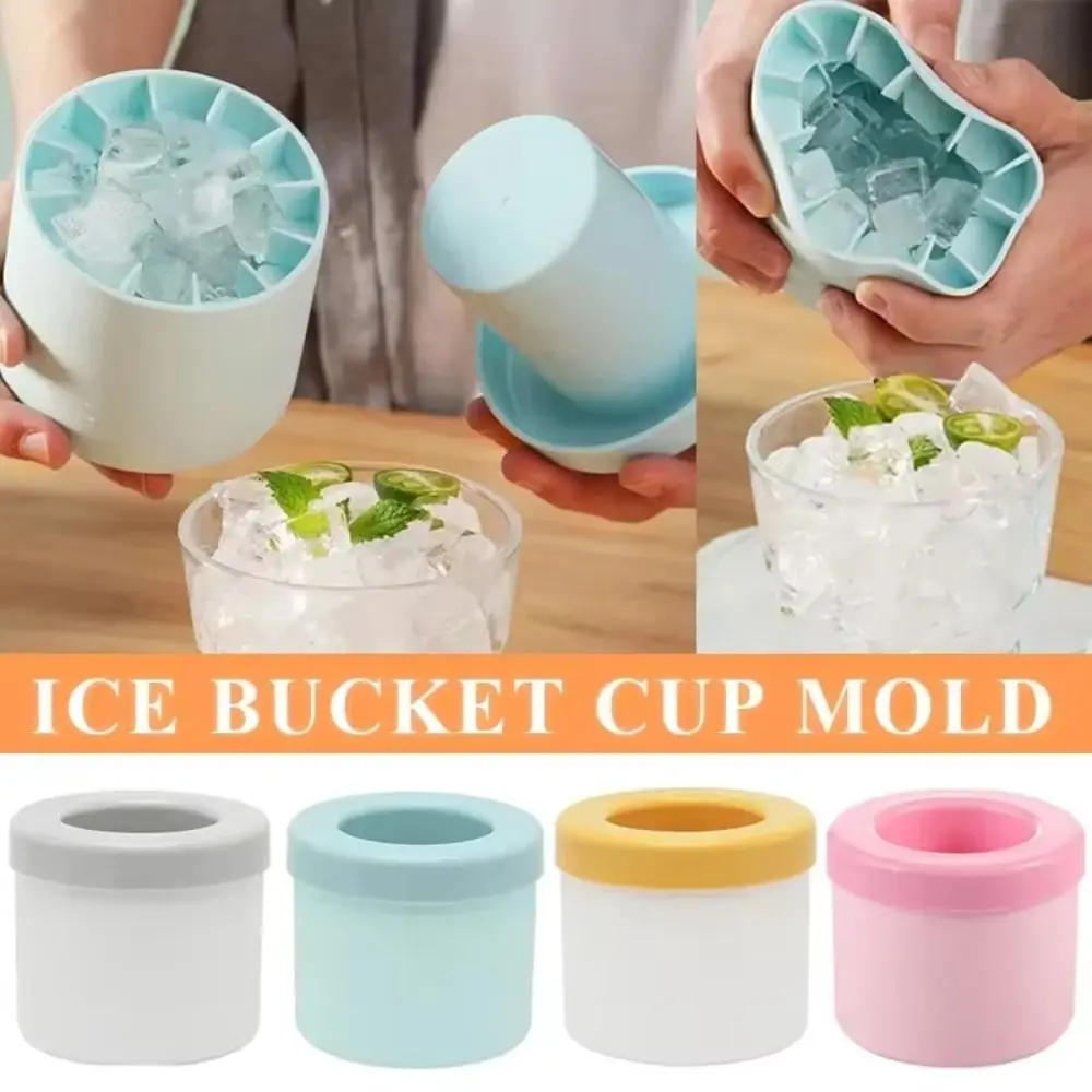 Creative Silicone Ice Cube Mold Quick Freeze Reusable Ice Bucket Cylinder Ice Cup Summer DIY Refrigerator Freeze Ice Maker