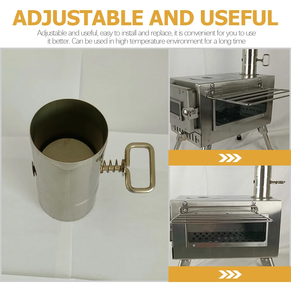 

Adjustable Stainless Steel Chimney Flue Outdoor Stove Pipe Flexible Exhaust Camping Wood Stove Kitchen Outdoor Exhaust