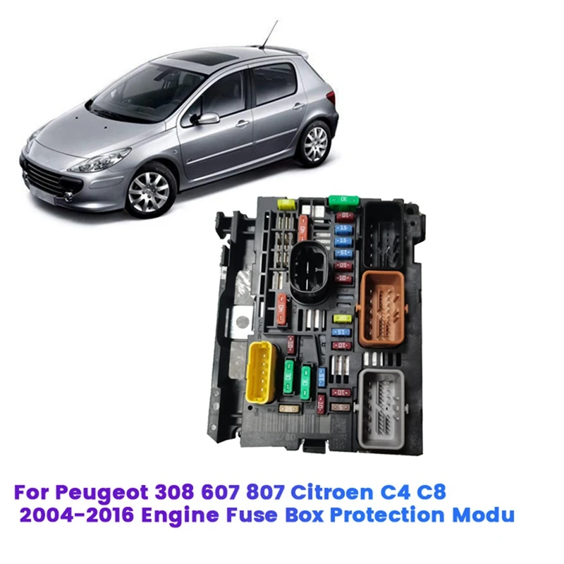 New Engine Fuse Box R04 6500HH 6500FT 6500KQ 9807028880 For Peugeot 308 607 807 Citroen C4 Servo Box Protection Module