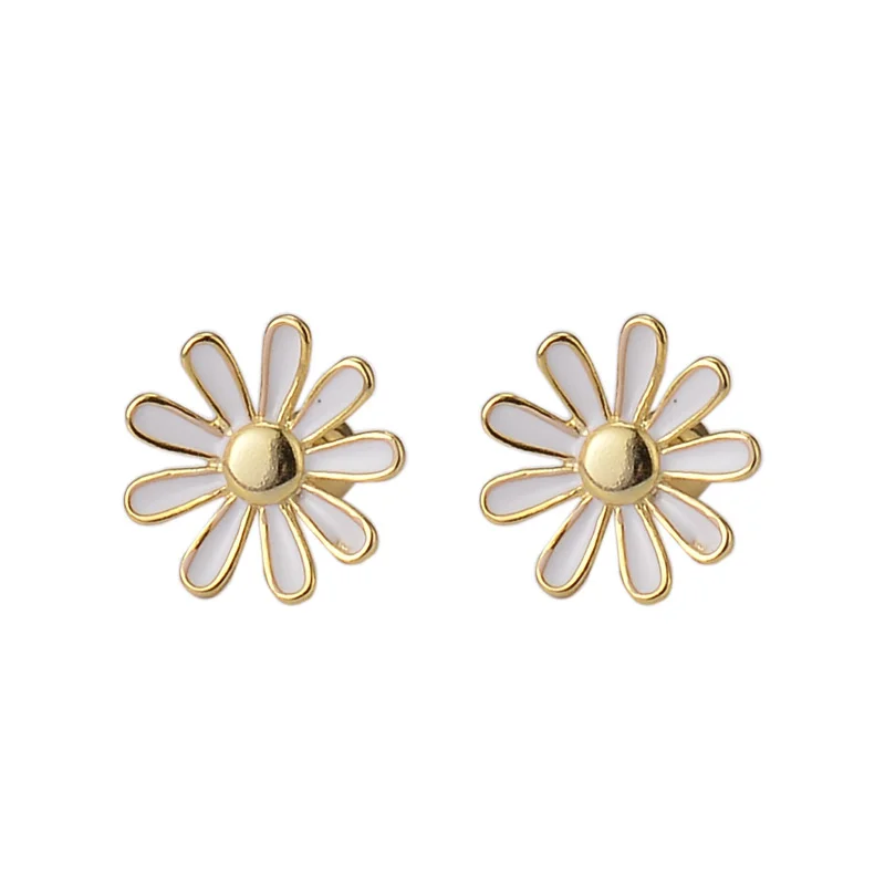 1pair Trendy Style Daisy Tulip Flowers Stud Earrings For Women Dropping Oil Earring for Women Girls Pretty Jewelry Gifts