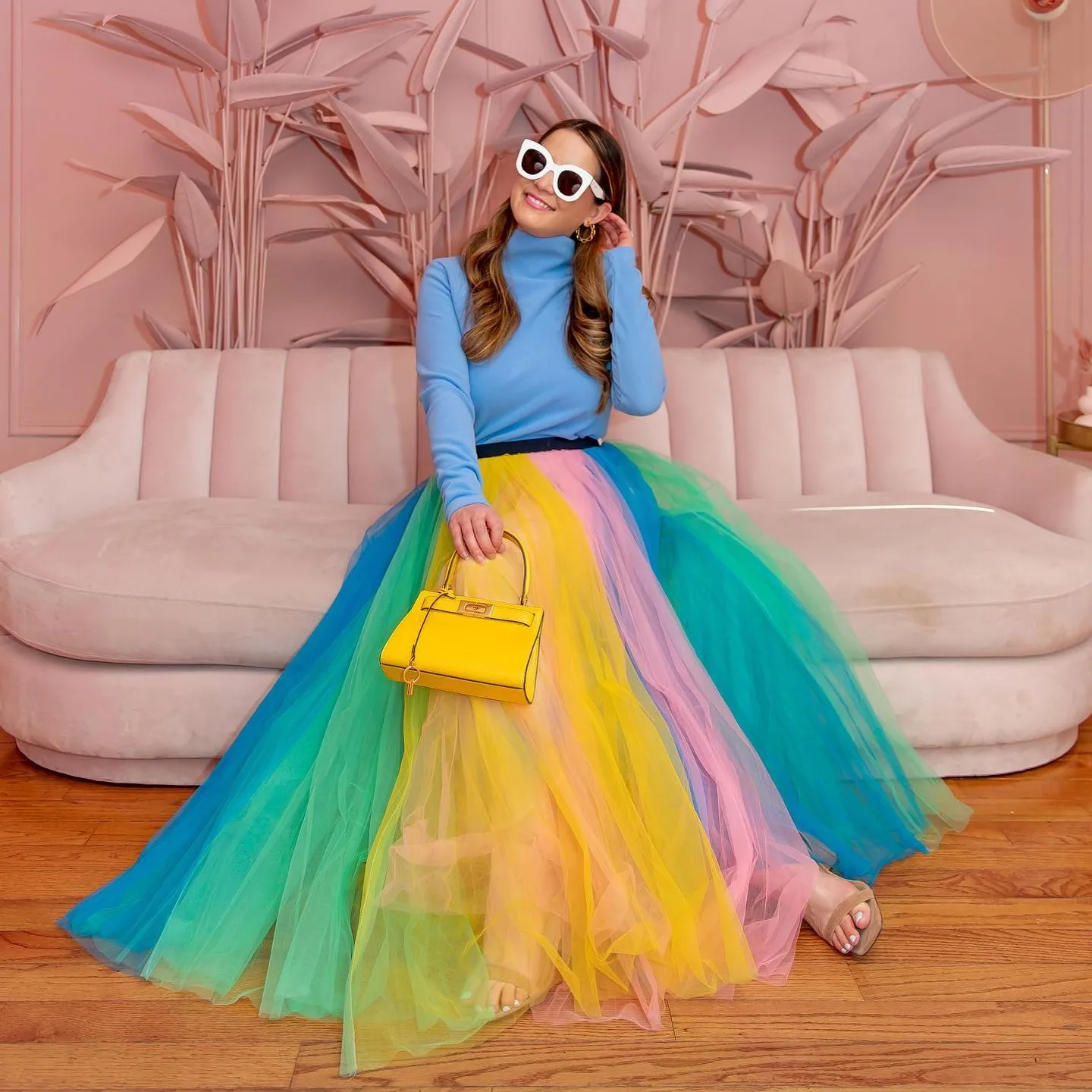 

Unique Colorful Long Tutu Tulle Skirts To Birthday Party Puff A-line Floor Length Bridal Tutu Tulle Skirt Women Maxi Skirt