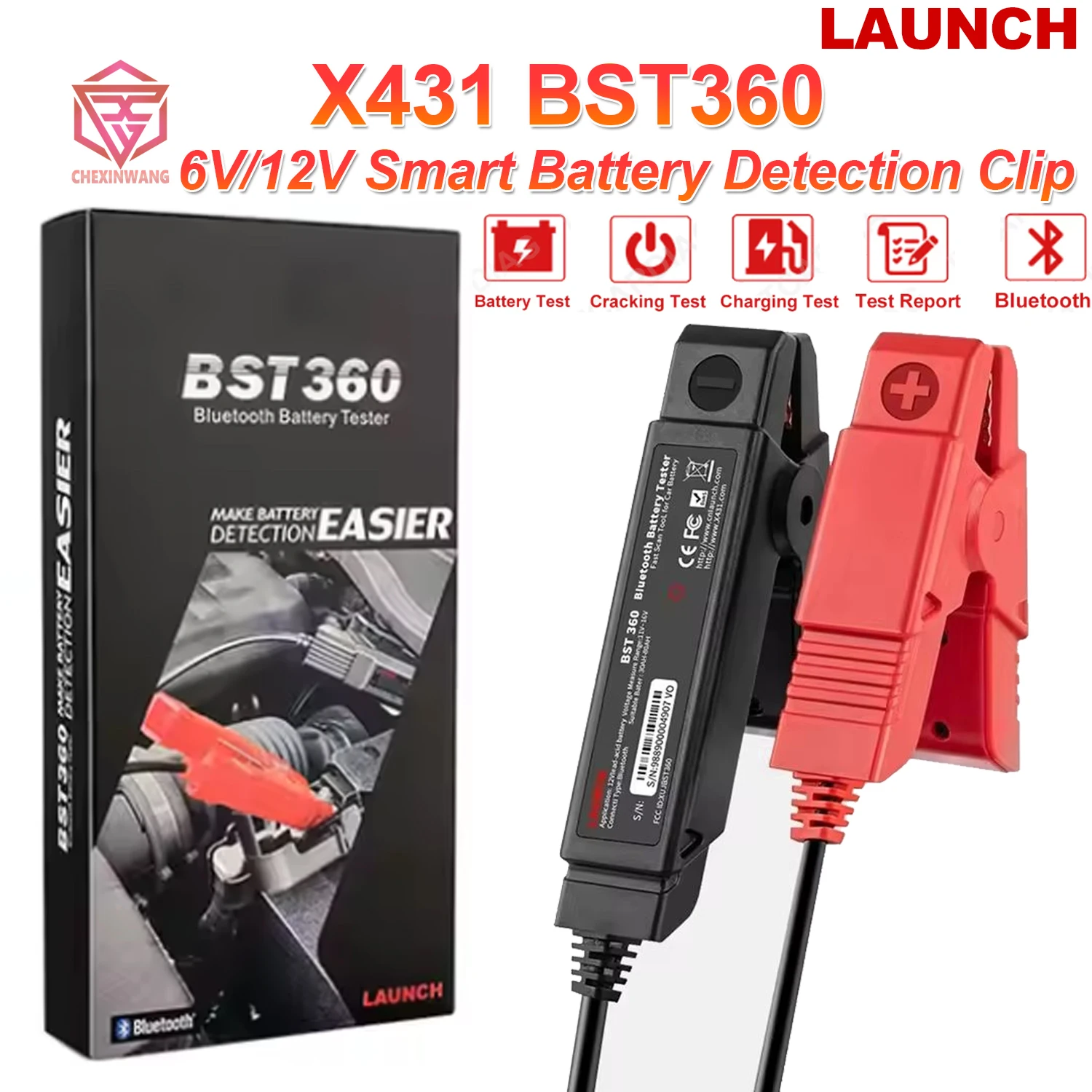 

LAUNCH BST360 BST 360 Car Battery Tester Automotive Cranking Charging Circut Scanner Tools for X431 /PRO3S+/PAD V/Android/IOS