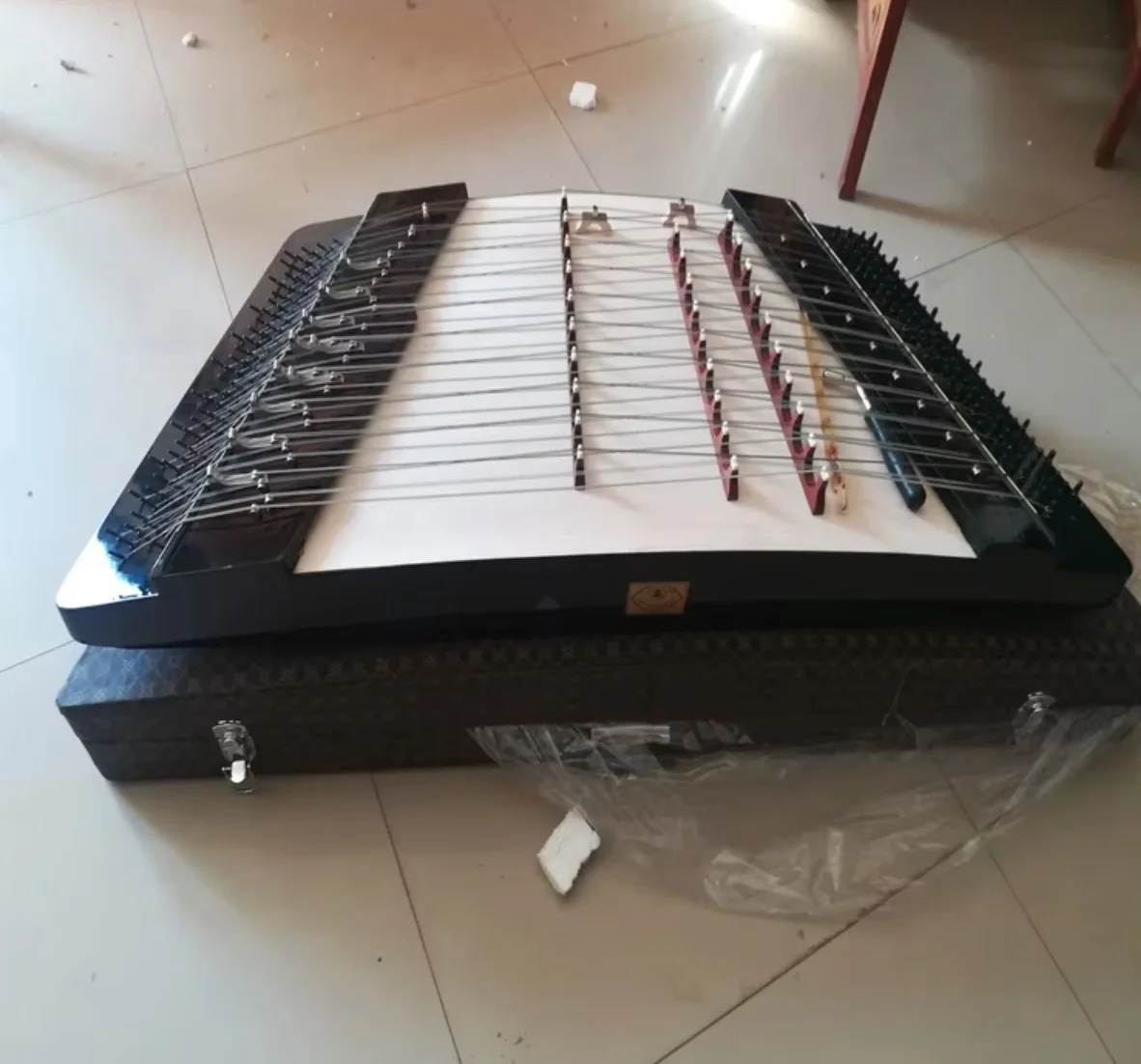 

Dulcimer small-tuned yangqin ethnic string instrument percussion with box and wrench