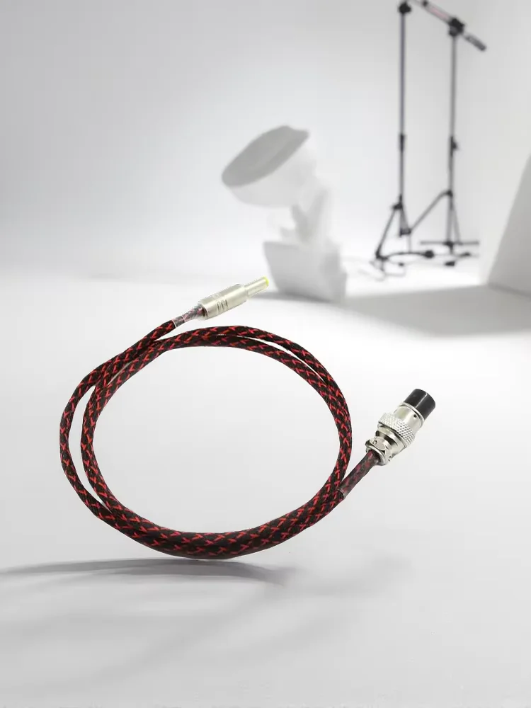 1.2M GX16-2 Pin To 5.5*2.1MM Silver Plated DC Linear Power Supply Output Cable