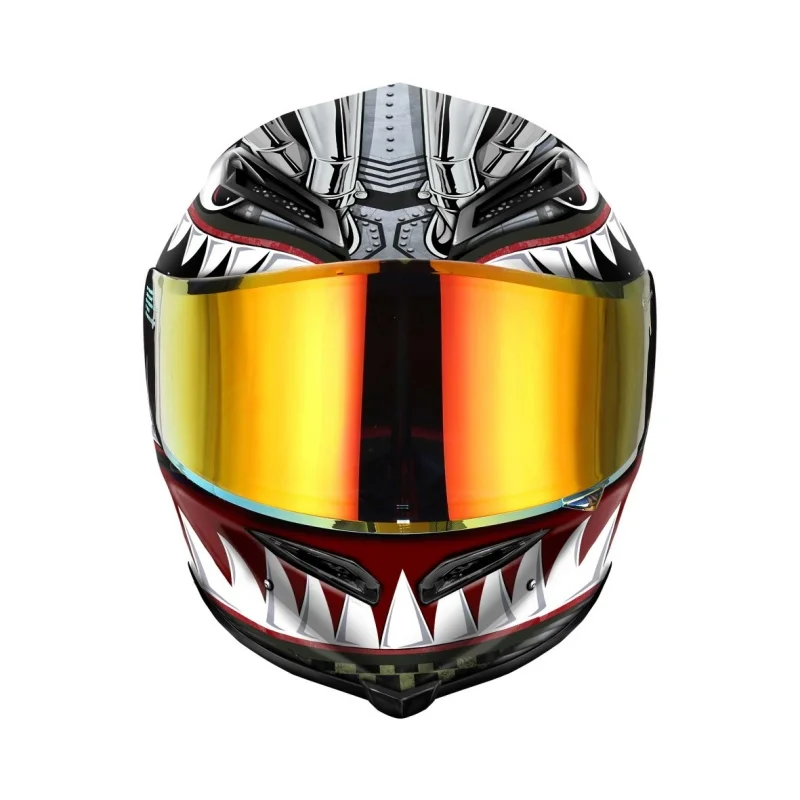 Custom Painted Carbon Fiber Full Face Helmet Glossy Surface Treatment Unique Personal Style Motorcycle Helmet