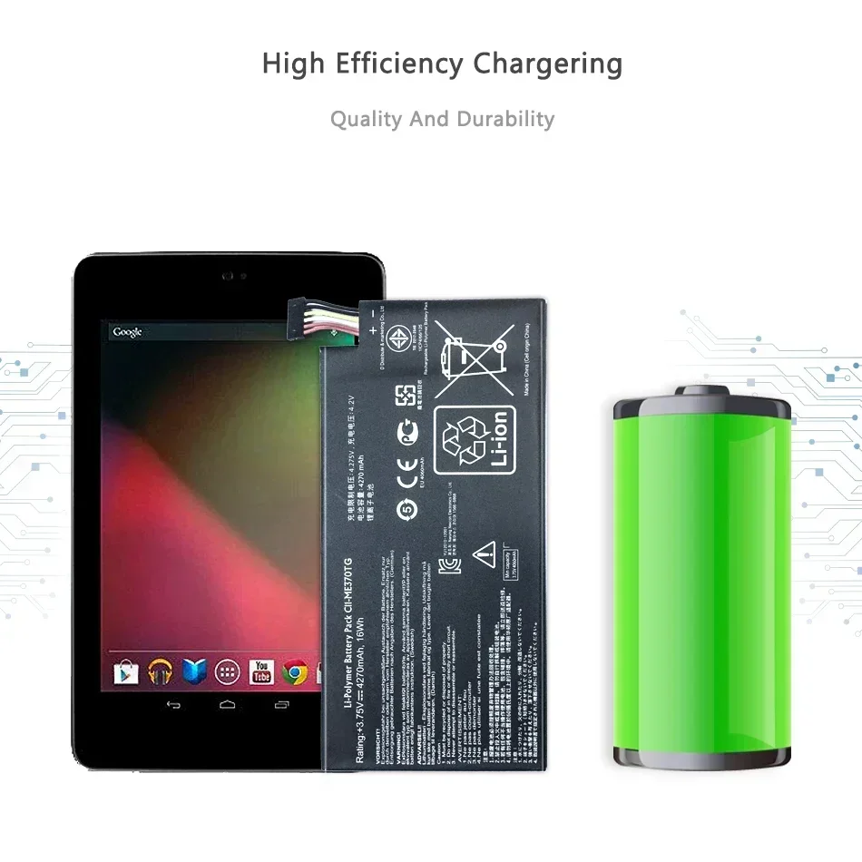 แบตเตอรี่สำหรับ Google สำหรับ Nexus 7สำหรับ Nexus7 2012/2013 3G /wifi i/ii รุ่น2ND 4270mAh C11-ME370TG/C11-ME370T/C11P1303