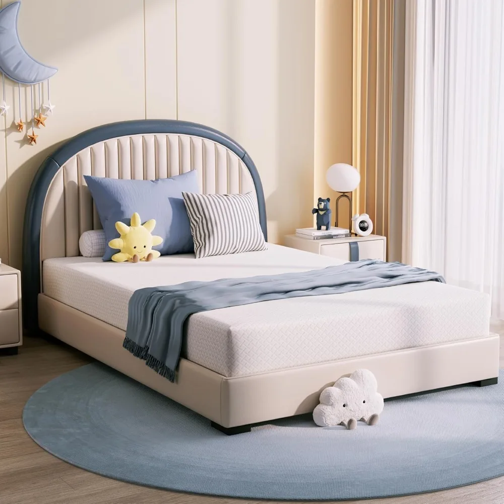 

Twin Mattress 5Inch Memory Foam for Kids Cooling Green Tea Gel Fiberglass Free Comfortable Cover Medium Firmness Mattress in Box