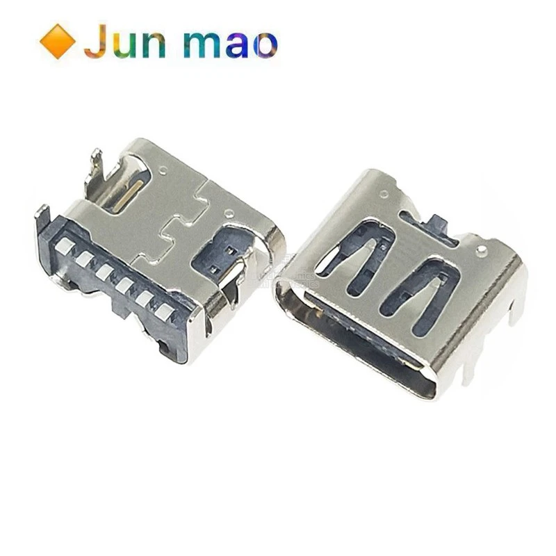 Type-C female usb-3.1 post 6p positioning post at the back and plug in HD transmission interface quick charging connector at the