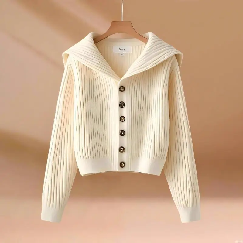 women's clothing Fashionable retro lazy style high-end sweater 2025 spring and autumn hot style small slim knitted cardigan