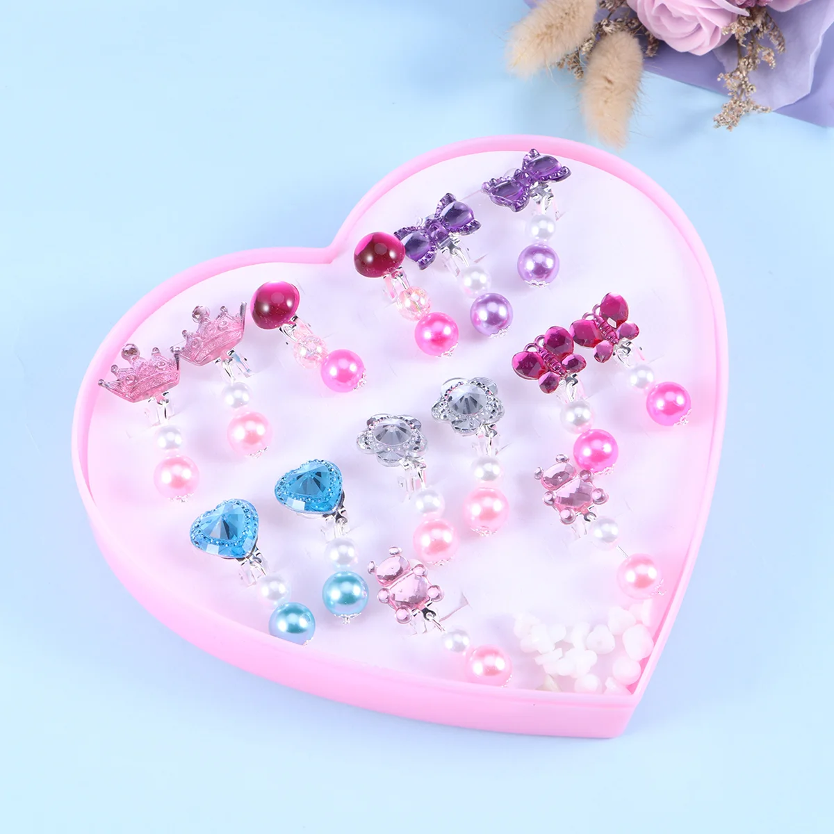 7 Pairs Kids Clip-on Earrings Girls Play Ear Clip Decorations Party Favors (Acrylic) little girls earrings