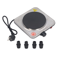 1000W Electric Stove Countertop Single Burner 5 Level Temperature Control Hot Plate for Cooking Stainless Steel Base 220V EU