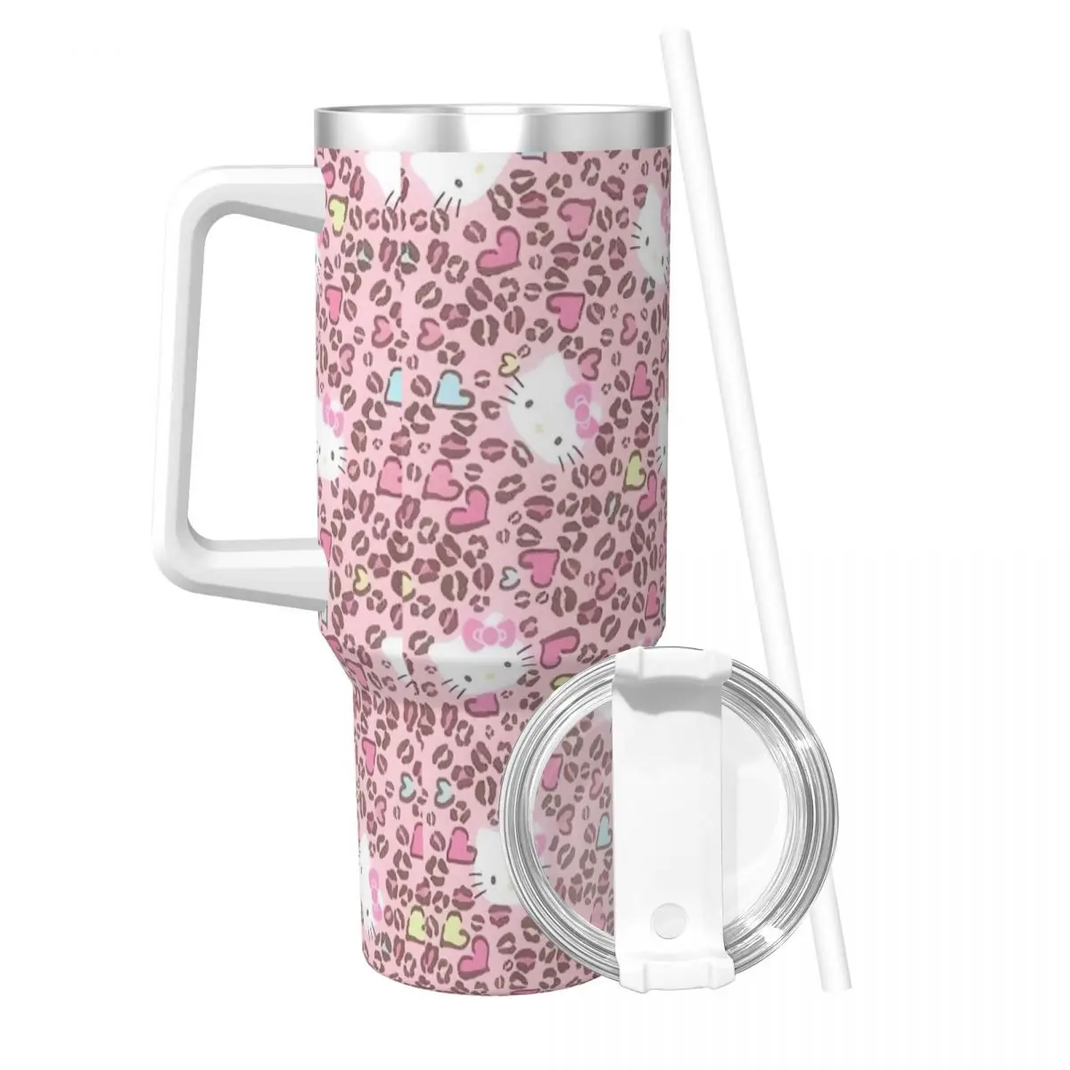 Miniso Sanrio Hello Kitty Tumbler Kawaii Cat Hot Drinks Water Bottle Portable Stainless Steel Thermal Mug Driving Mugs Cup