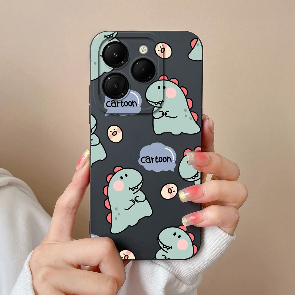 Case For Tecno Spark 20 Pro 4G Lovely Dinosaur Butterfly Liquid Protective Antifouling Bumper For Tecno Spark 20 Pro Plus Funda image 5