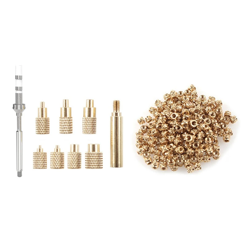 

Heat Insert Nut Iron Tip TS100 Soldering Iron Tip Insert Internal Thread Head M2-M8 Brass Hot Melt Insert Nut Kit Easy Install