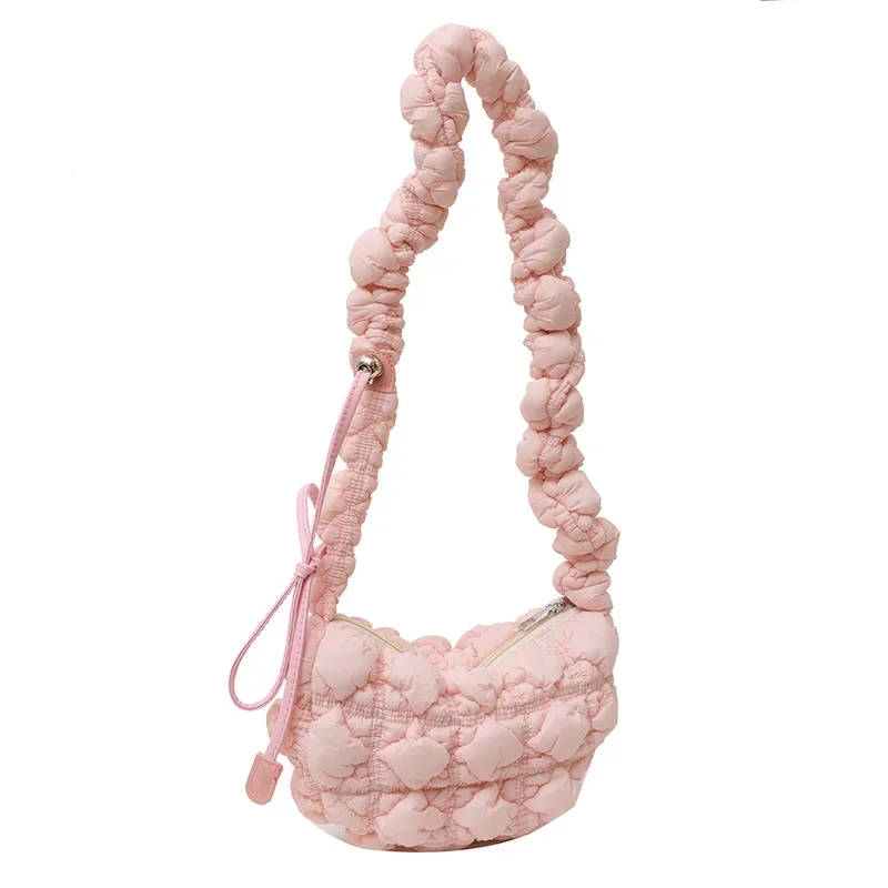 Bolso De mensajero plegable con diseño De nube para Mujer, bolsa De mano versátil, a la moda, De diseñador