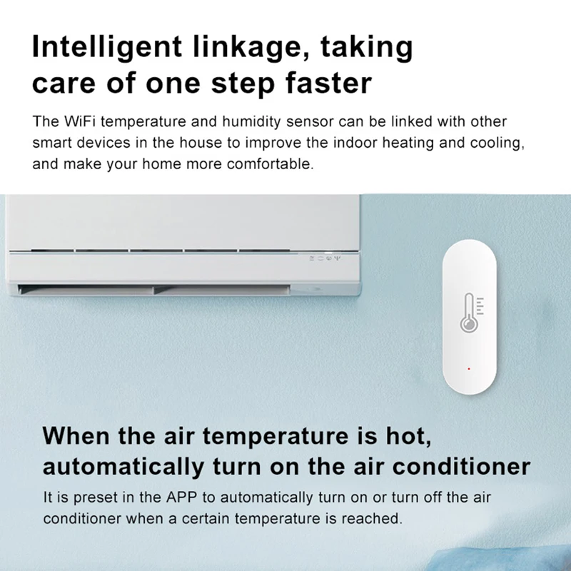 1-10PCS Tenky Tuya Smart WiFi Temperature And Humidity Sensor Indoor Hygrometer Humidity Meter Voice Control Via Alexa Google