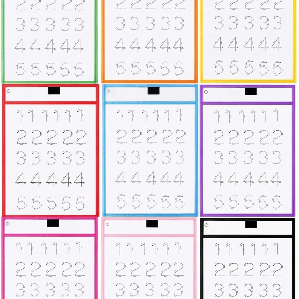 Reusable Dry Erase Sleeves Colorful Writing Pads Waterproof Protection Pouch For Kids School Classroom Study Tools