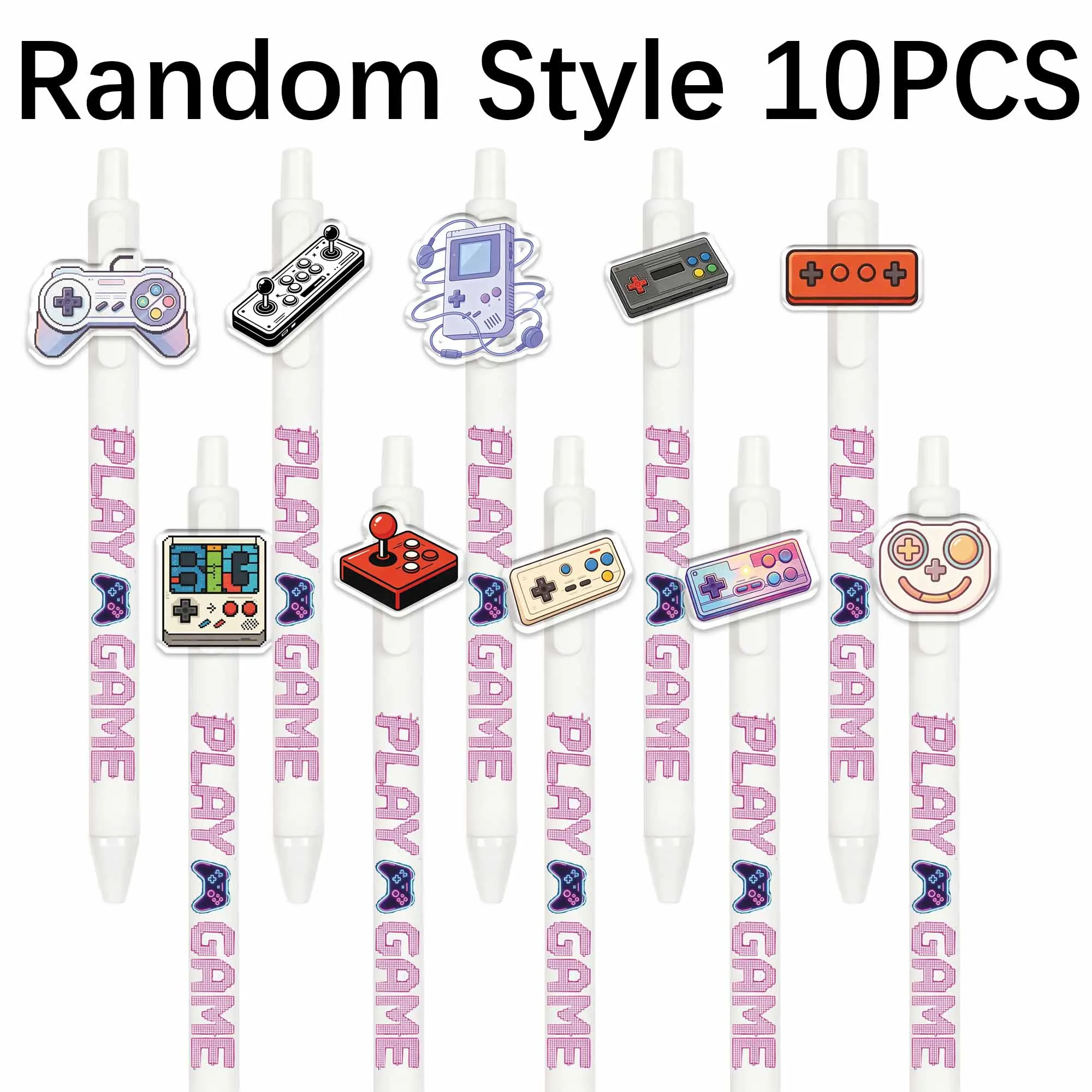 10-Piece Game Controller Game Console Series Ballpoint Pens Styles Are Random.