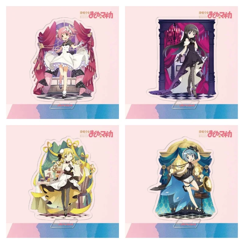 Cartoon Puella Magi Madoka Magica Anime Figures Akemi Homura Miki Sayaka Acrylic Stands Tomoe Mami Character Model Birthday Gift