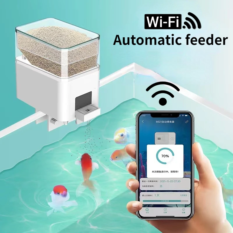 

Automatic Fish Feeding Aquarium Fish Tank Feeder Timing/Wifi Wireless Smart Phone App Intelligent Speaker Voice Remote Control