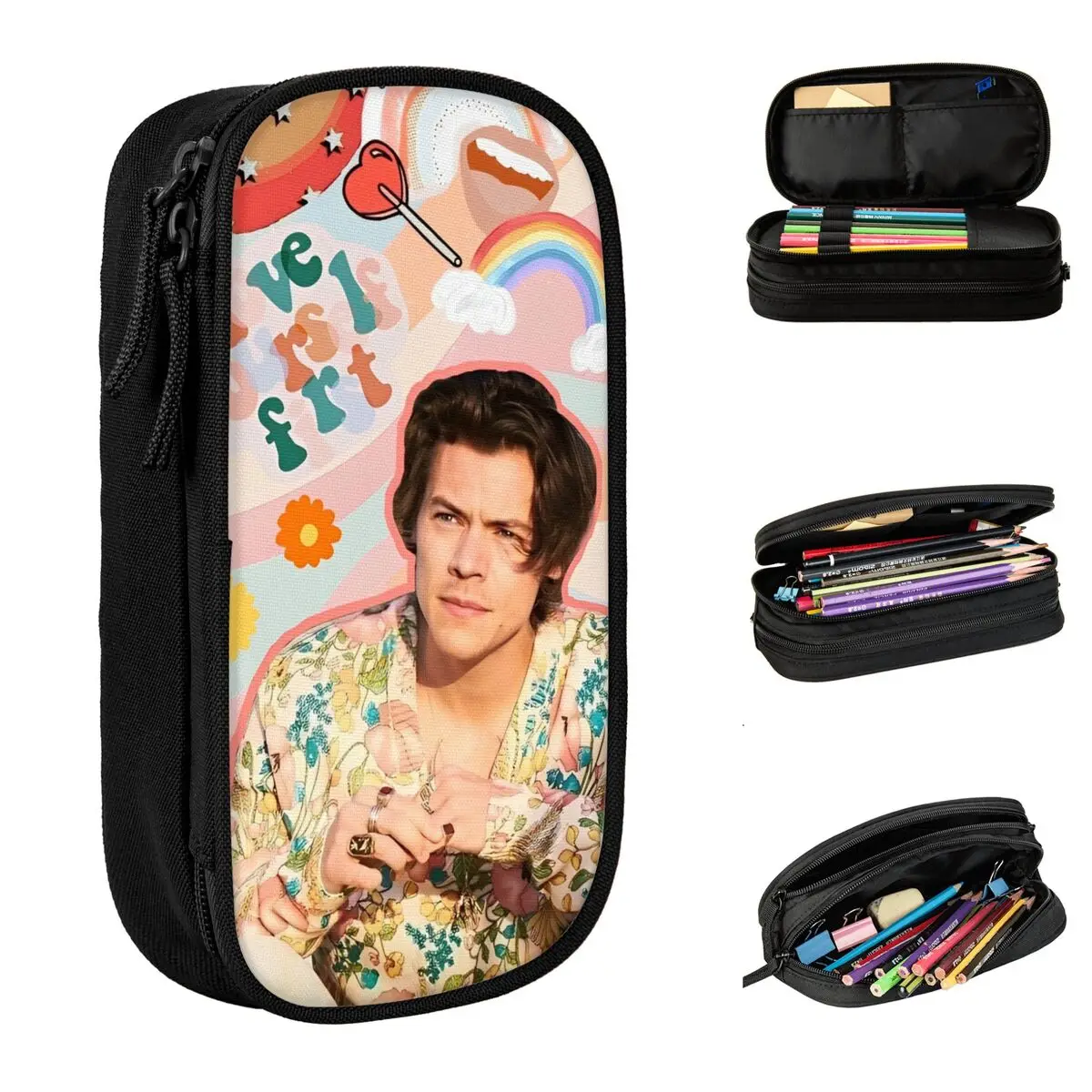 Fashion Harrys Styles Singer Pencil Cases Pencilcases Pen Box for Student Big Capacity Bags Students School Gifts Stationery