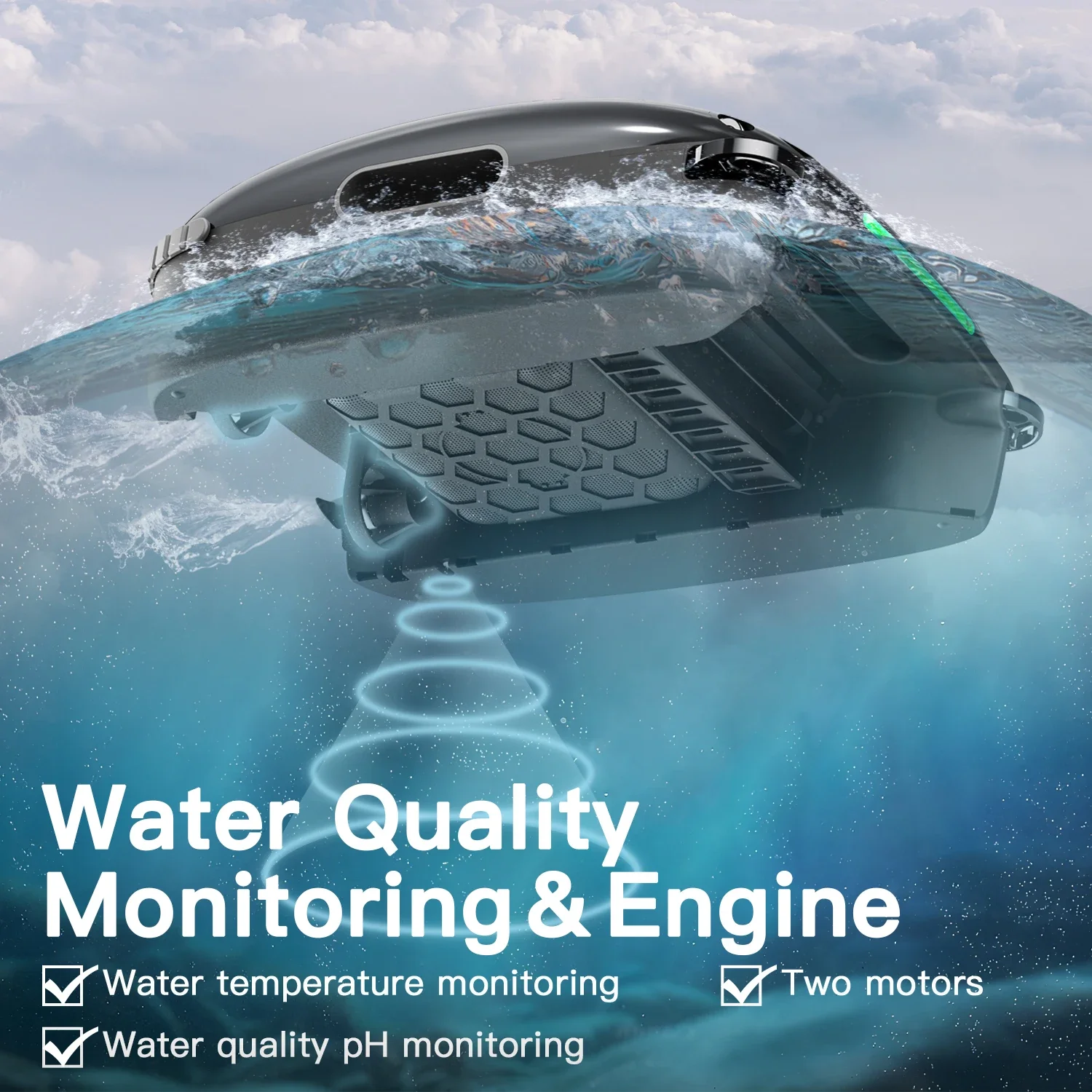 Solar Powered Automatically Robotic Pool Surface Skimmer Cleaner with All Day Cleaning Battery Power