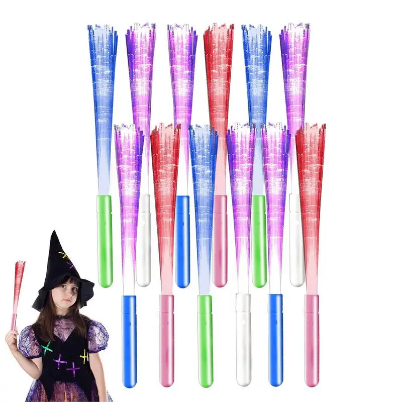 Led Fiber Wands 12pcs Fiber Light Wand Lighting Fiber Stick Wedding Glowing Sticks For Kids Birthday Concert