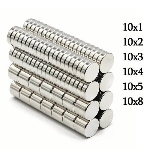 Imán de neodimio redondo súper fuerte, imanes potentes N35, pequeño imán magnético permanente para refrigerador NdfeB, 10x1, 10x2, 10x3mm