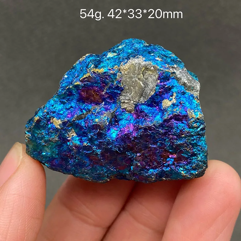 Spécimens minéraux de bornite de la série bleue 100 % naturels, cristal de guérison, perles culturelles