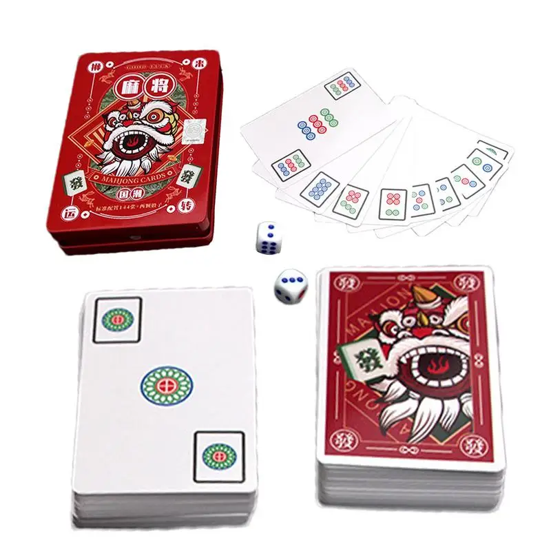 Chinese Mahjong Card Large Print Playing Mahjong Card Set Frosted Texture Board Game Toys For Parties Family Activities Friends