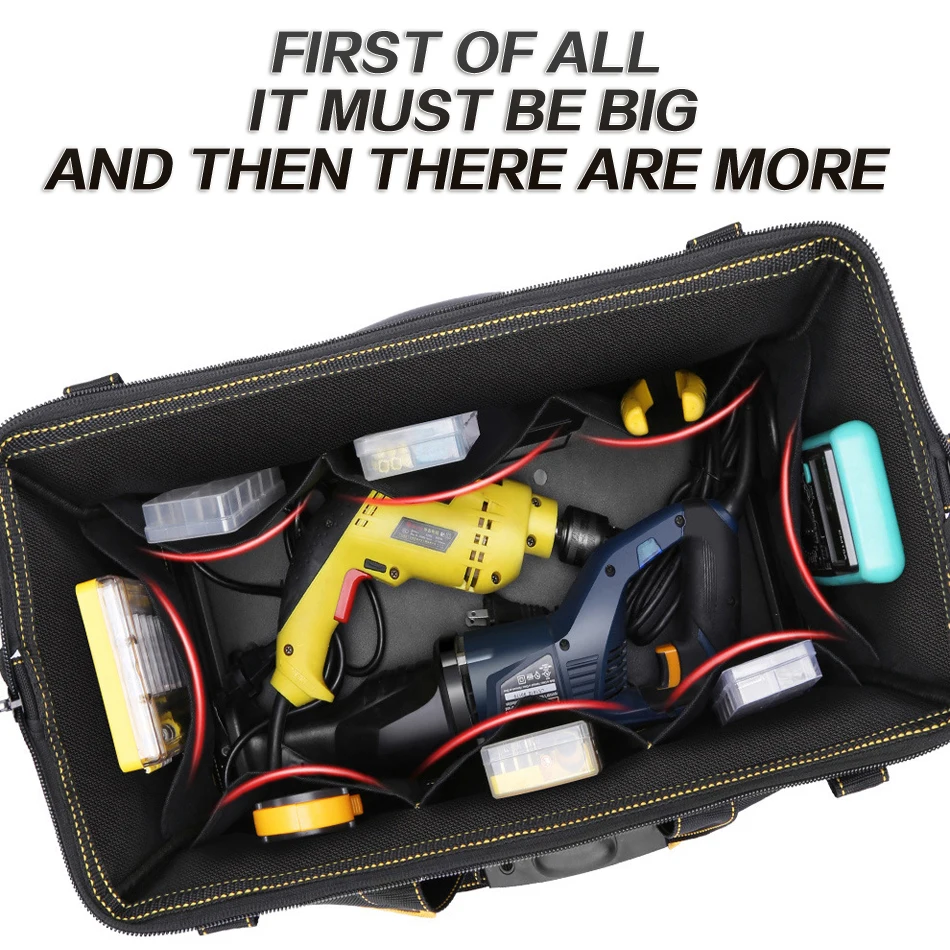 GanWei Upgrade Tool Bag Oxford Organizer Strong Storage Kit di attrezzi impermeabili Kit di attrezzi di stoccaggio robusto Kit di attrezzi per addensare di grandi dimensioni