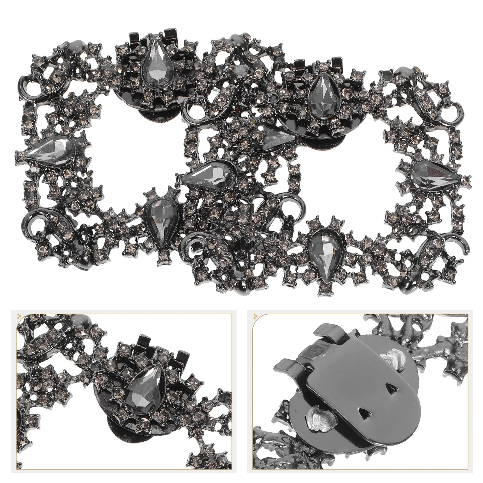 

2Pcs Luxury Shoe Clips Full Rhinestones Detachable Buckles for Women High Heels Wedding Party Shoe Jewelry Zinc Alloy Design