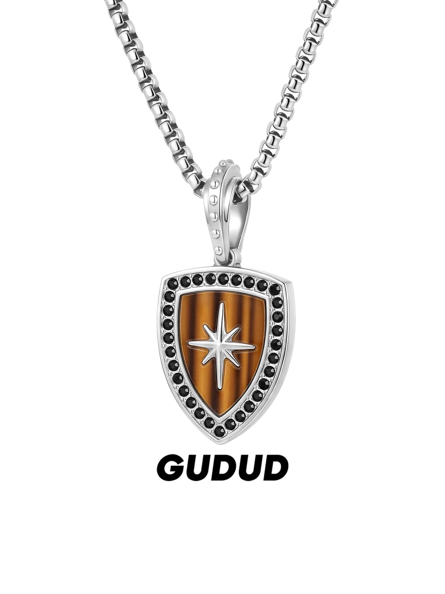 men's-long-star-shield-necklace-fashionable-minimalist-titanium-jewelry-sweater-chain-gift-for-boyfriend-outlined-item
