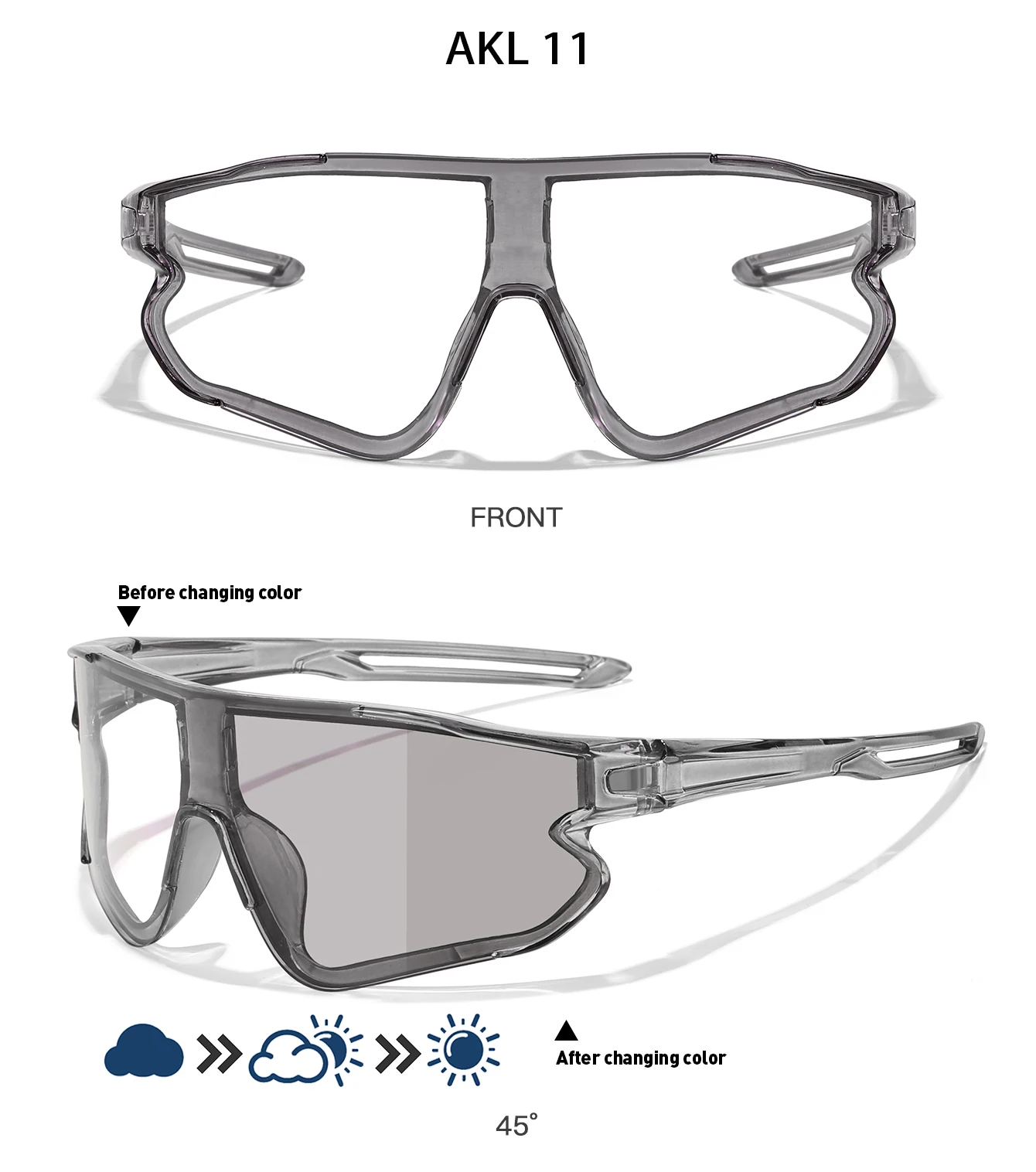 Männer Frauen Photochrome Motorrad Brille Outdoor Sport Großen Rahmen Winddicht Radfahren Laufen Wandern Brille – Detail 7