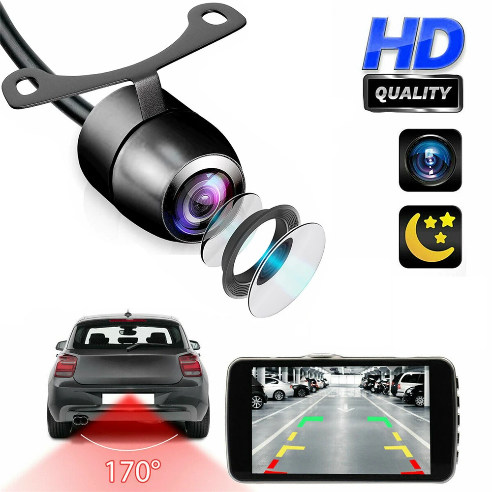 720P HD Night Vision Car Rear View Camera 170 Degree Wide-angle Car Reversing Camera Waterproof Backup Monitor Auto Accessories