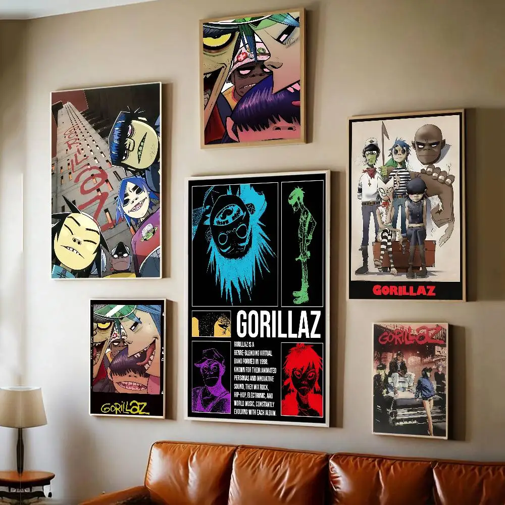 Classic Popular G-GorillazS Virtual Band Good Quality Prints And Posters Vintage Room Bar Cafe Decor Home Decor