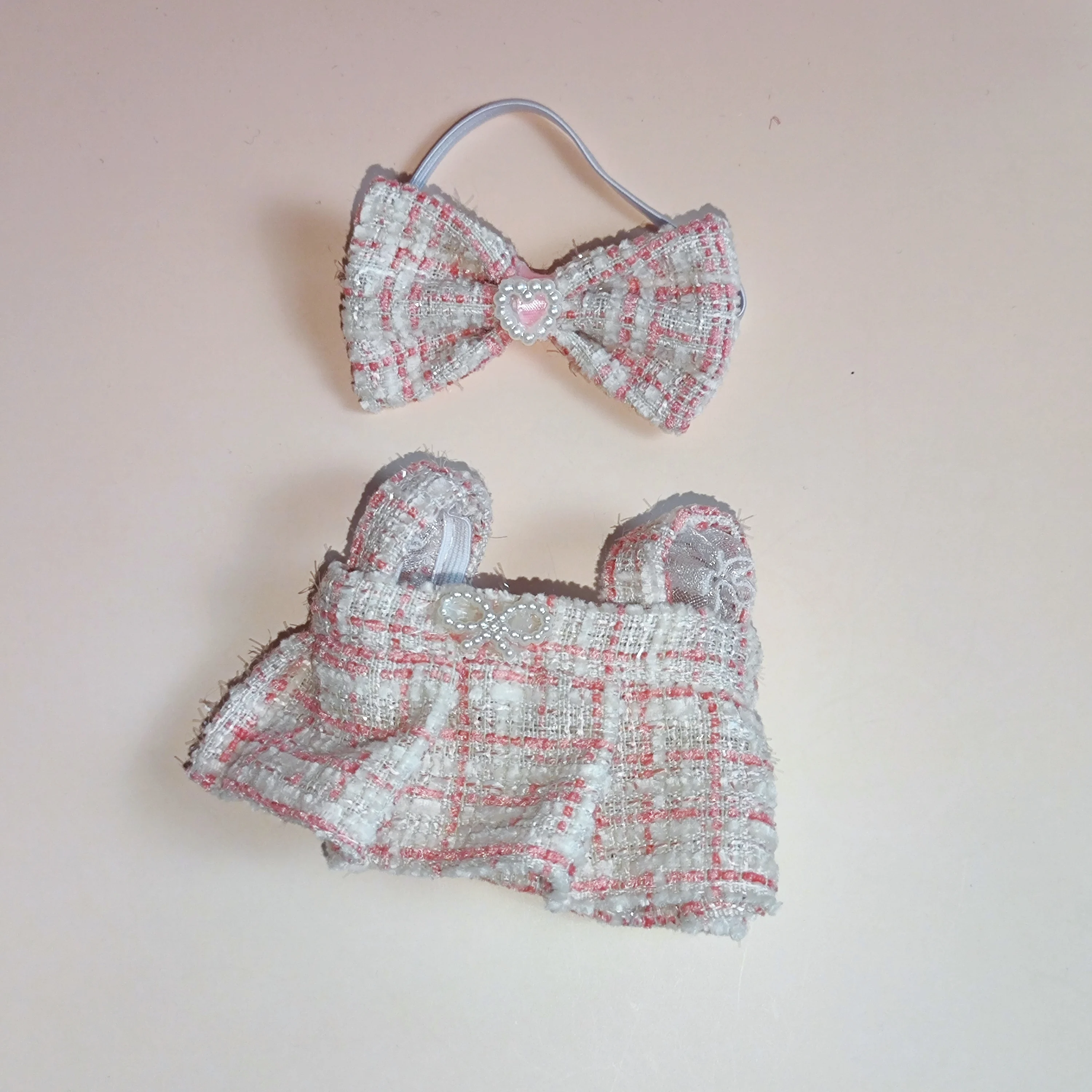 Für Labubu Sitting Party Series Klassisches Kleid Grid Style Kleiner Duft für Labubu v1 v2 Kindergeschenk Labubu Kleidung Designstil