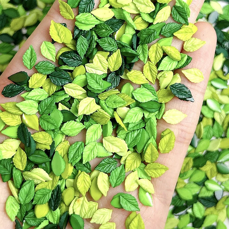 

50PCS Green 3D Acrylic Nail Art Leaf Charms Foliage Accessories Parts Manicure Decor Nails Decoration Design Supplies Material
