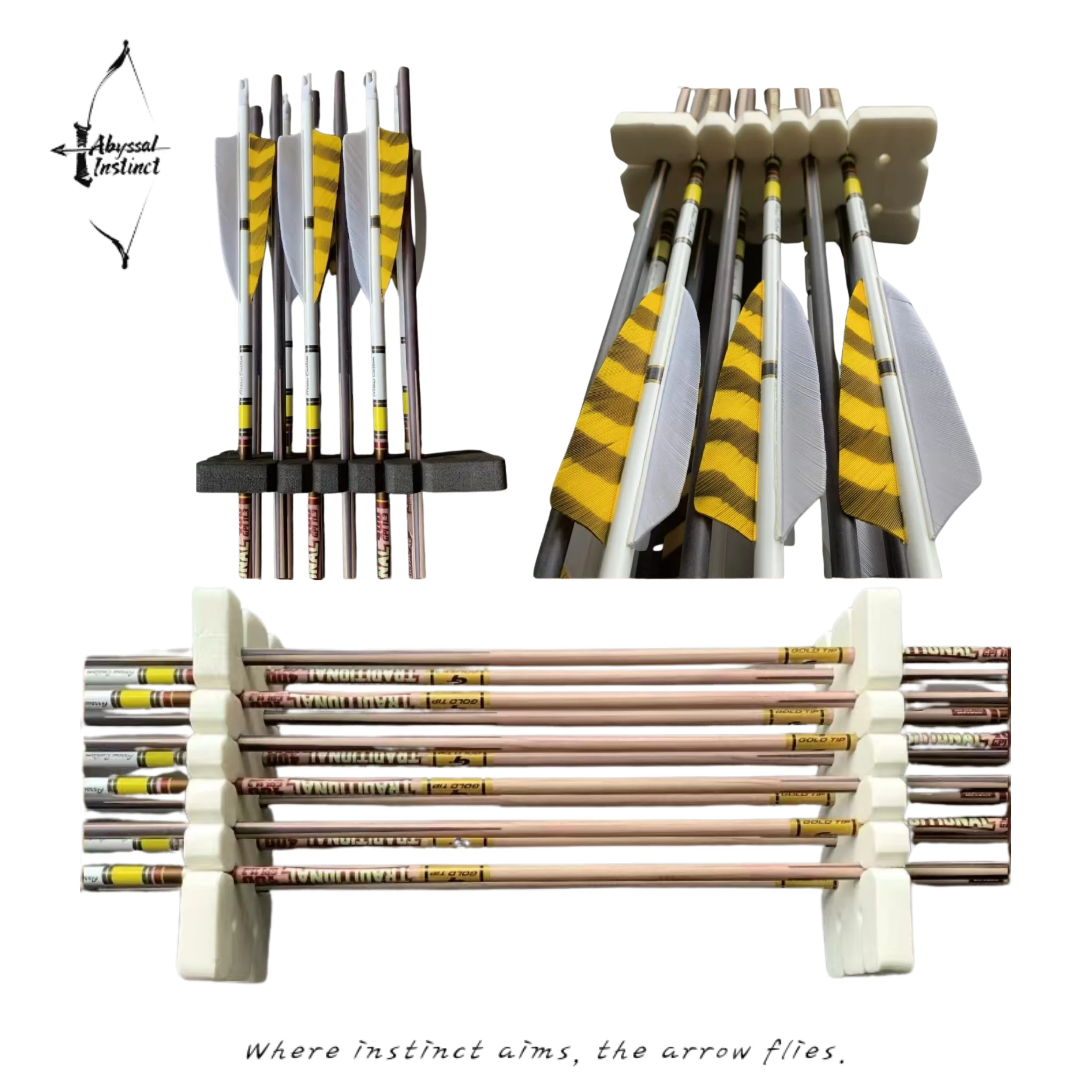 Arrow Display Stand for Hunting - 14 Slot PVC Arrow Rack, Organized Storage for Recurve & Traditional Bow Arrows