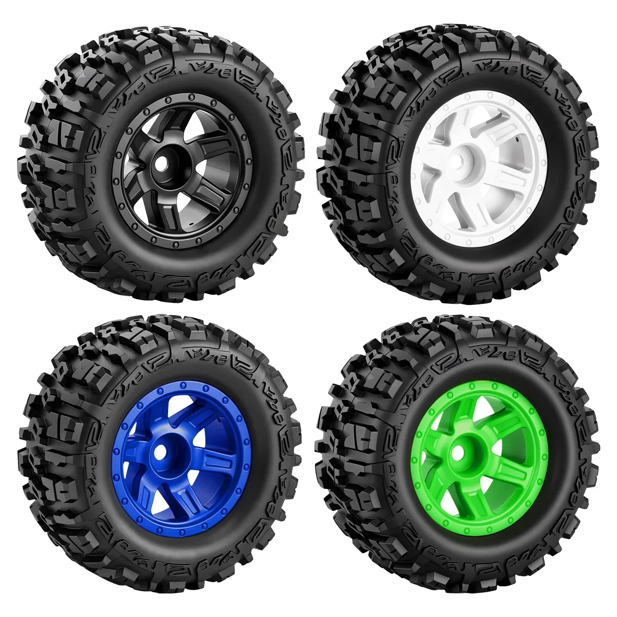 YSIDO 87mm Rubber Tyre RC Wheel Tires 12mm Hex for 1/14 1/16 1/18 MJX Hyper Wltoys Axial Scx10 Traxxas RC Crawler Car Upgrade