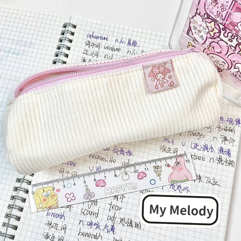 Sanrio My Melody Kuromi Pencil Case Cartoon Hello Kitty Pachacco Stationery Storage Pencil Bags Student Supplies Holiday Gifts